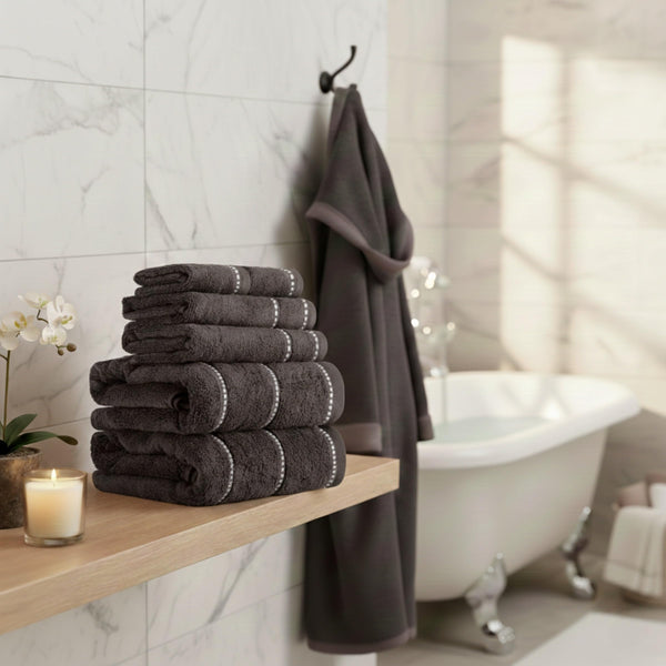 Charcoal Cotton Towels (Set of 6)
