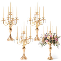 Gold 5-Arm Candelabra (Set of 4)