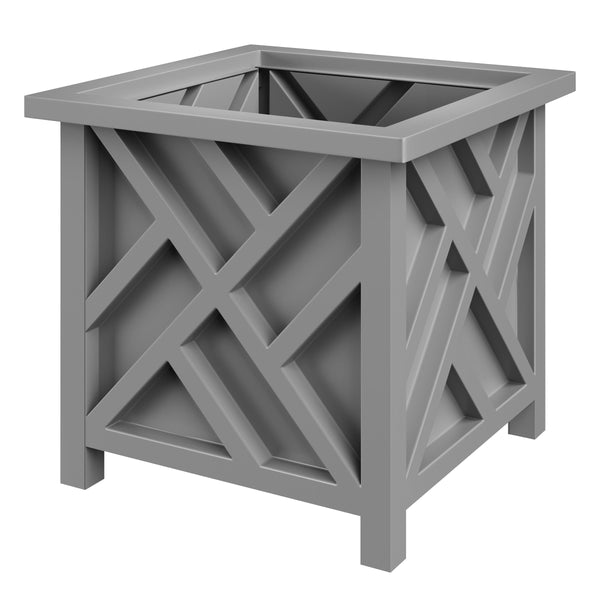 Gray Lattice Planter Box