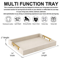 Beige Leather Serving Tray