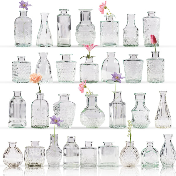 Clear Glass Flower Bud Vases