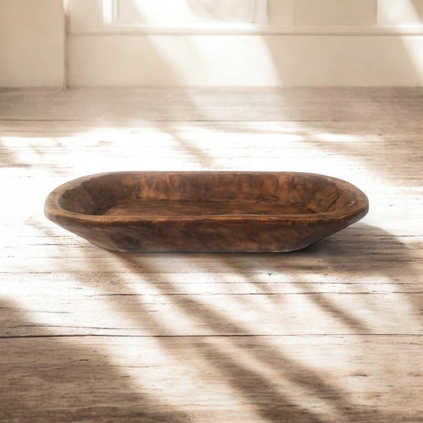 Brown Wooden Dough Bowl