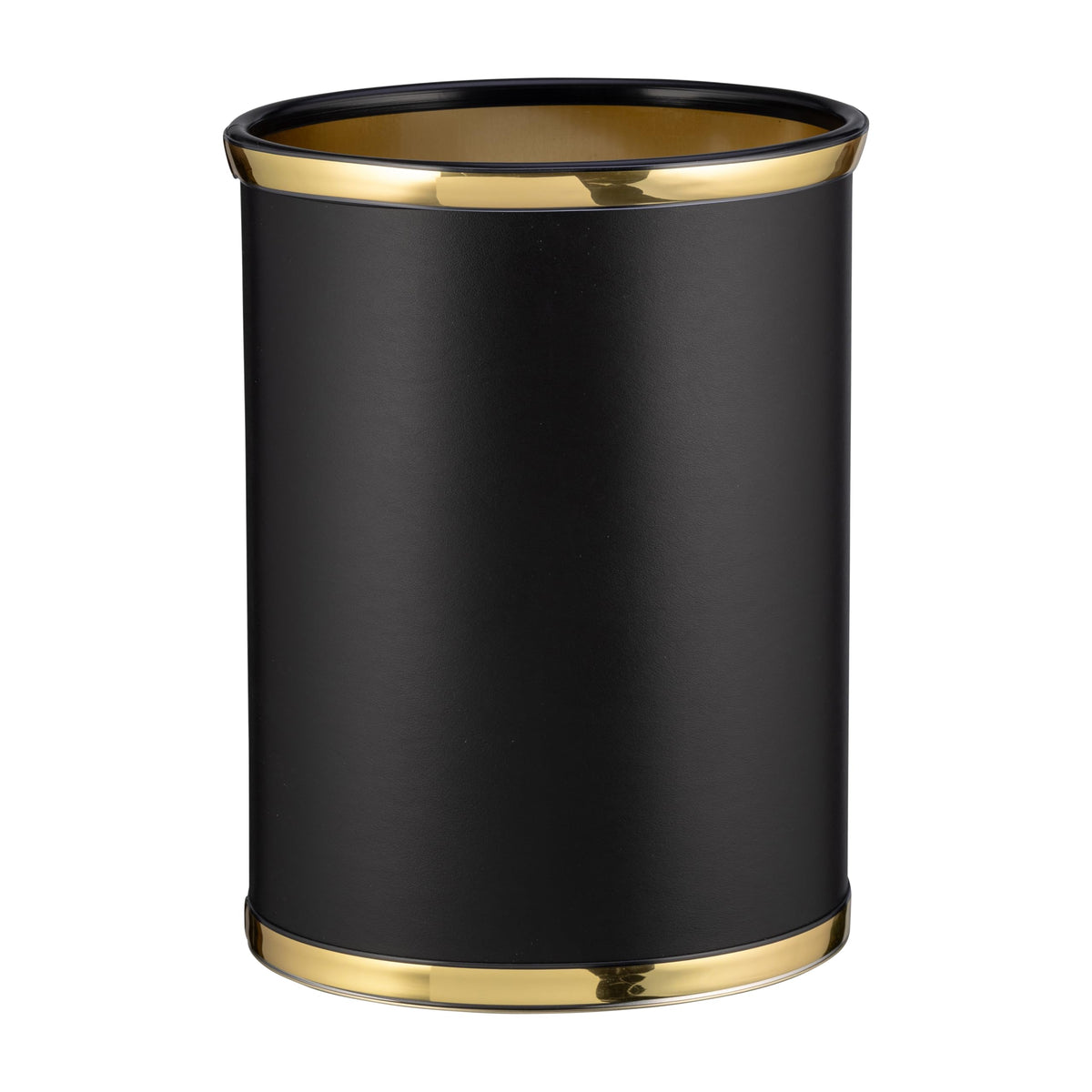 Black & Brass Waste Basket