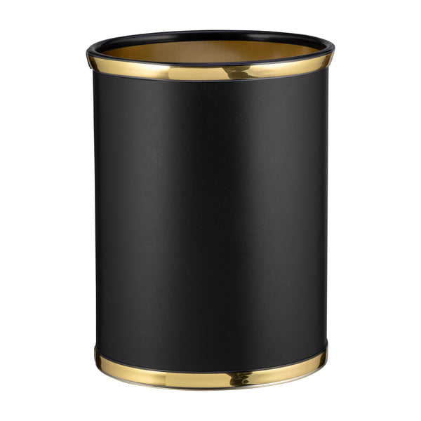 Black & Brass Waste Basket