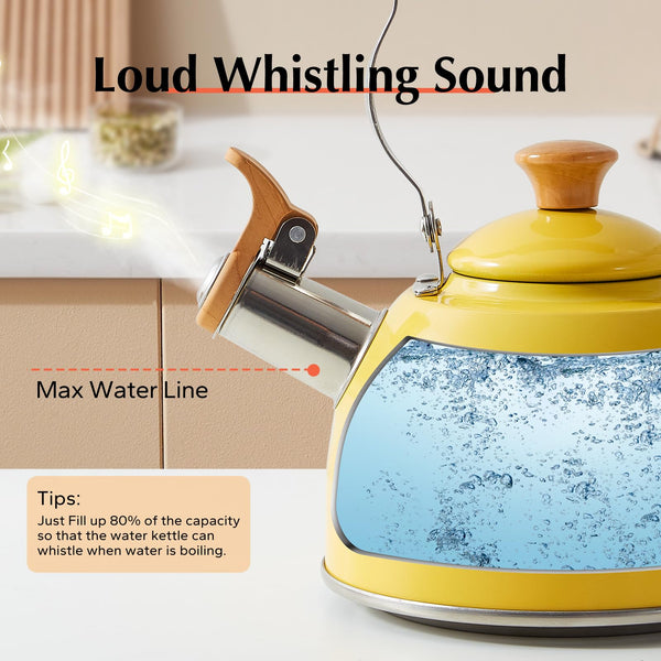Yellow Whistling Tea Kettle