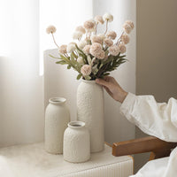 Beige Textured Ceramic Vases (Set of 3)