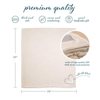 Beige Plush Throw Blanket
