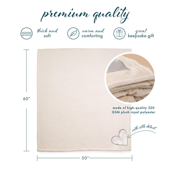 Beige Plush Throw Blanket