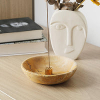 Golden Travertine Incense Holder