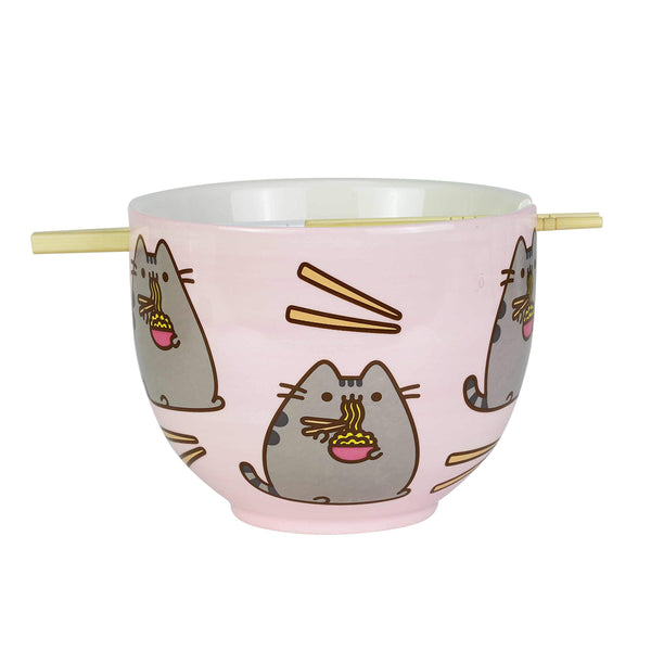 Pink Ramen Bowl with Chopsticks