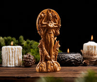 Wooden Hecate Goddess Key Carving