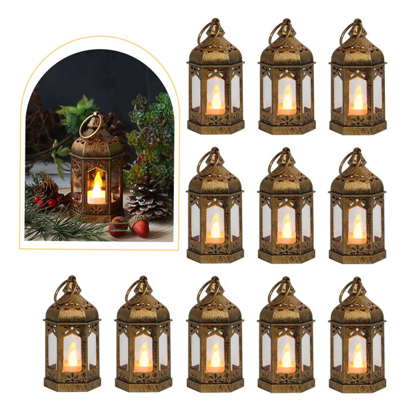 Bronze Mini LED Lanterns (Set of 12)