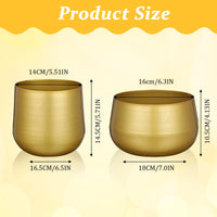 Gold Metal Planter Vase (Set of 2)