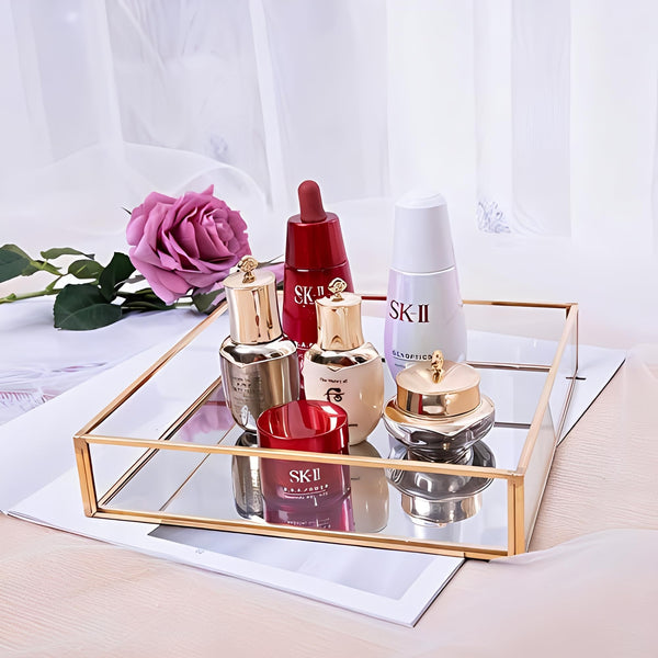 Gold Square Mirror Tray
