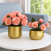 Gold Metal Planter Vase (Set of 2)
