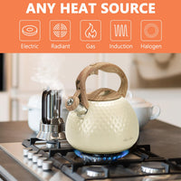 Beige Whistling Tea Kettle