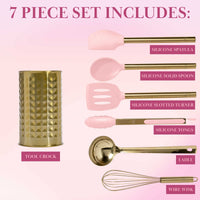 Pink & Gold Utensil Set (Set of 7)