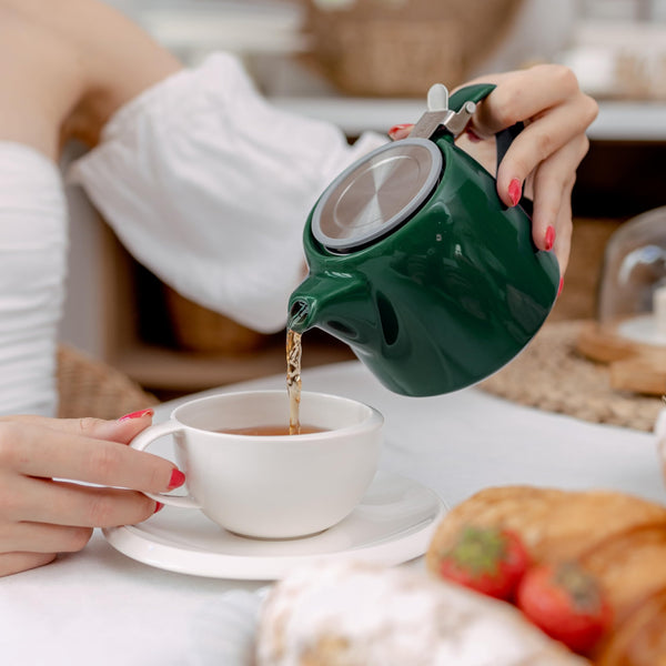 Forest Green Porcelain Teapot