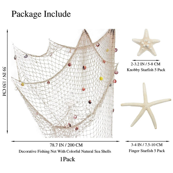 Beige Fish Net Decor (Set of 10)