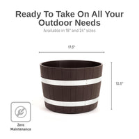 Walnut Whiskey Barrel Planter