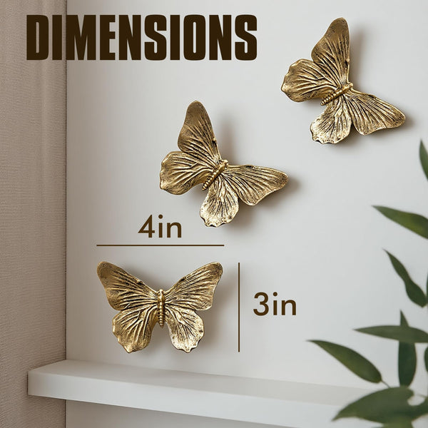 Copper Butterfly Wall Decor (Set of 3)