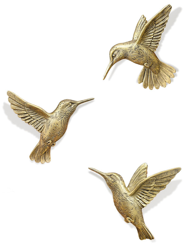 Gold Hummingbird Wall Decor (Set of 3)