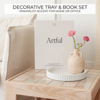 Scalloped Concrete Tray Set (Set of 2)