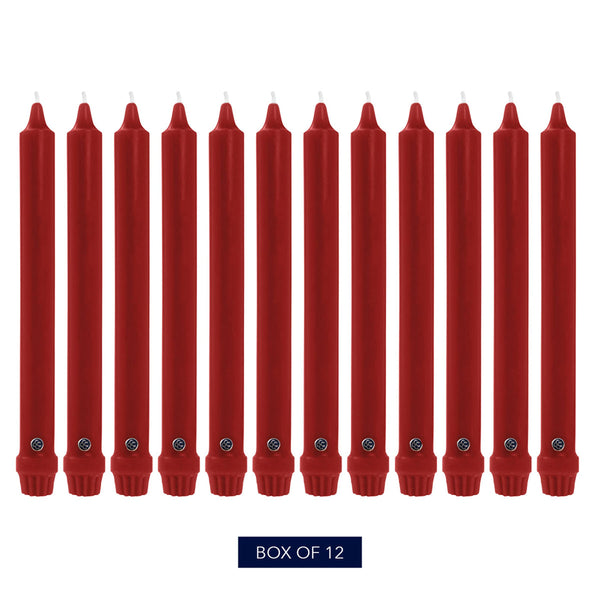 Red Taper Candles (Set of 12)