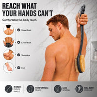 Gray Long-Handle Body Brush
