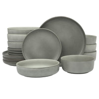 Grey Stoneware Dinnerware (Set of 16)