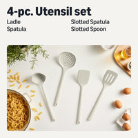 Linen Grey Silicone Utensils (Set of 4)