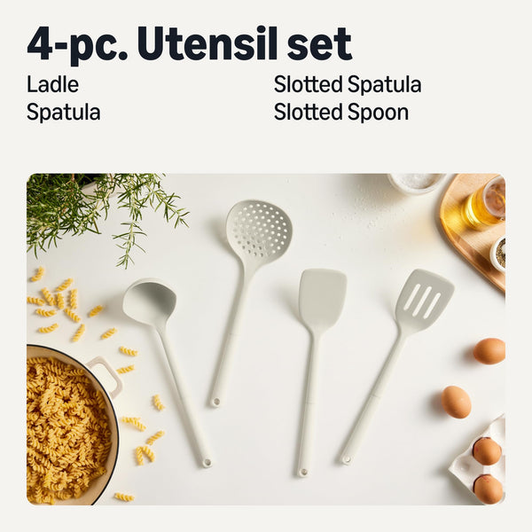 Linen Grey Silicone Utensils (Set of 4)