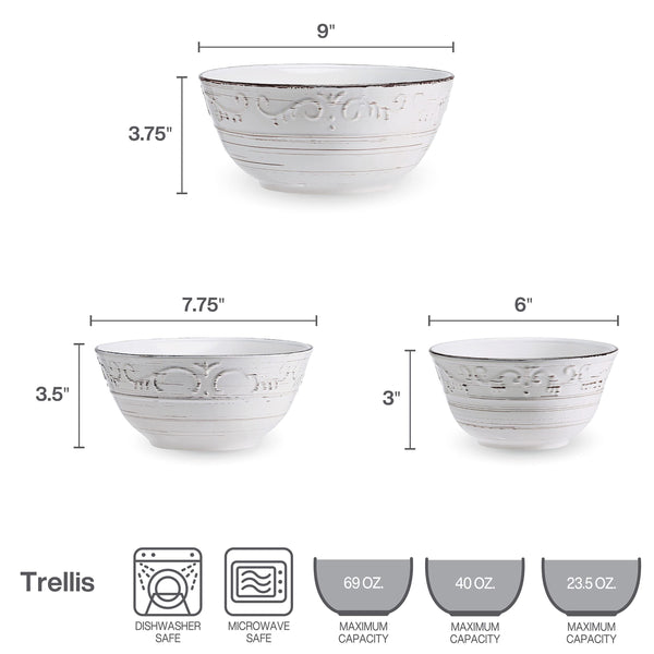 White Serving Bowls (Set of 3)