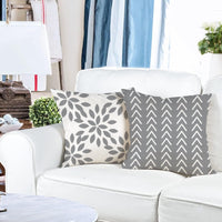 Gray Geometric Pillow Cover (Set of 4)