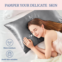 Dark Grey Satin Pillowcases (Set of 4)