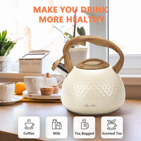 Beige Whistling Tea Kettle