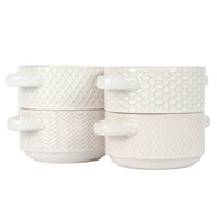 White Handled Soup Bowls (Set of 4)