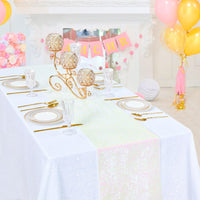 White Iridescent Table Runner