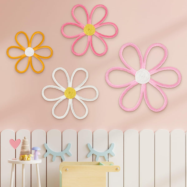 Woven Daisy Wall Decor (Set of 4)