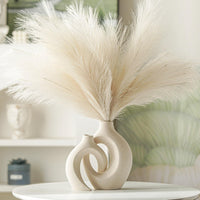 Cream Hollow Ceramic Vase (Set of 2)
