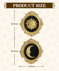 Gold Sun & Moon Wall Decor (Set of 2)