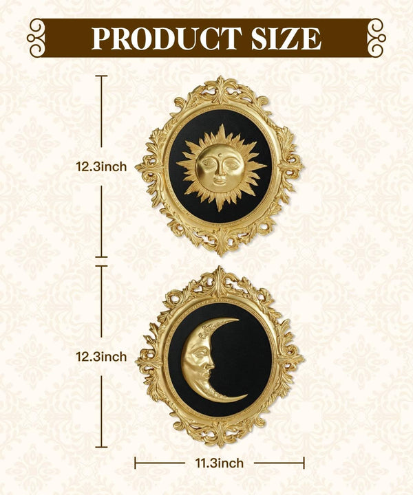 Gold Sun & Moon Wall Decor (Set of 2)