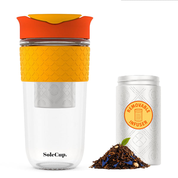 Red Glass Travel Tea Mug