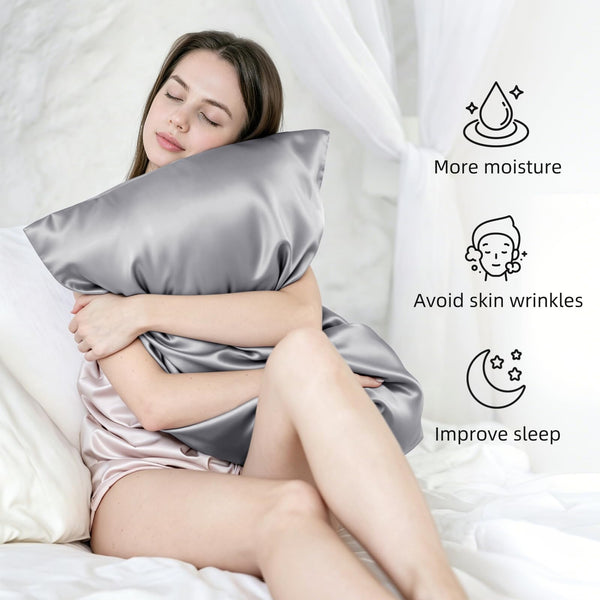 Silver Grey Mulberry Pillowcase