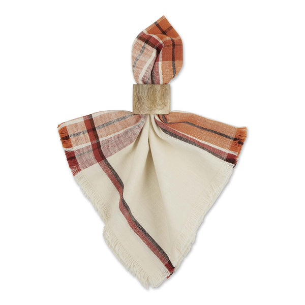Orange Plaid Napkins (Set of 6)