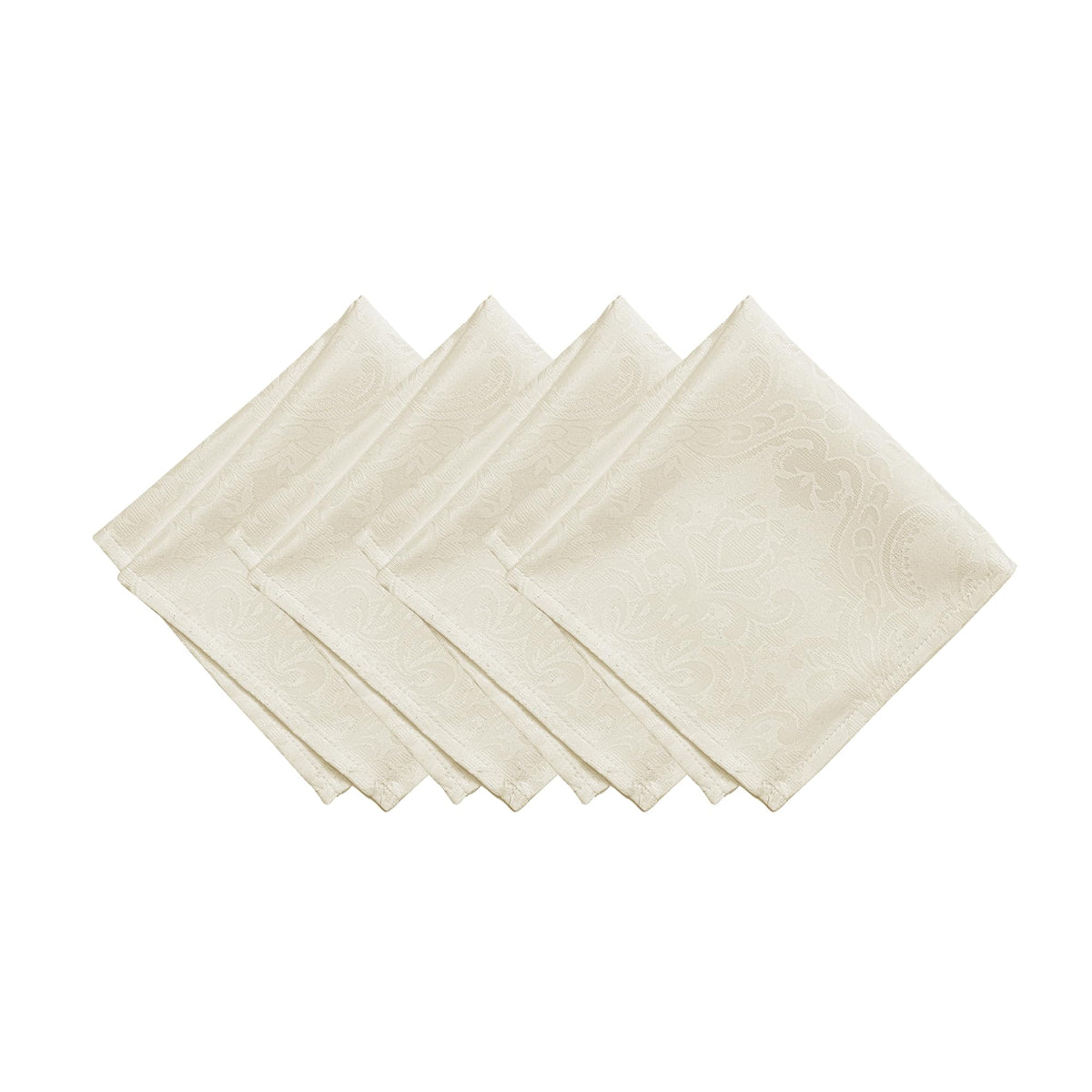 Ivory Damask Napkins (Set of 4)