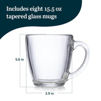 Glass Coffee Mugs (Set of 8)