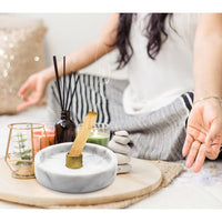 White Marble Palo Santo Holder