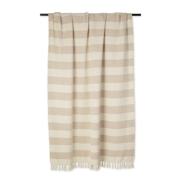 Stone Striped Cotton Throw