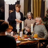 Clear Glass Hurricane Candlesticks (Set of 6)